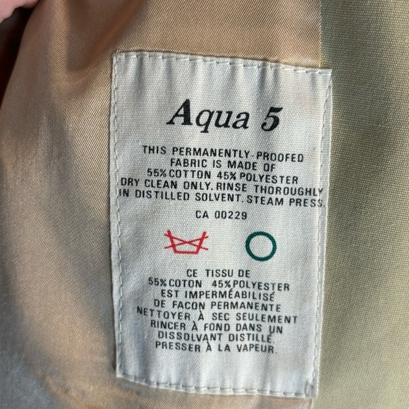 AQUASCUTUM Sz L (estimated) Aqua 5 Trench Coat Classic Cut Back Slit Buttons - Picture 7 of 12